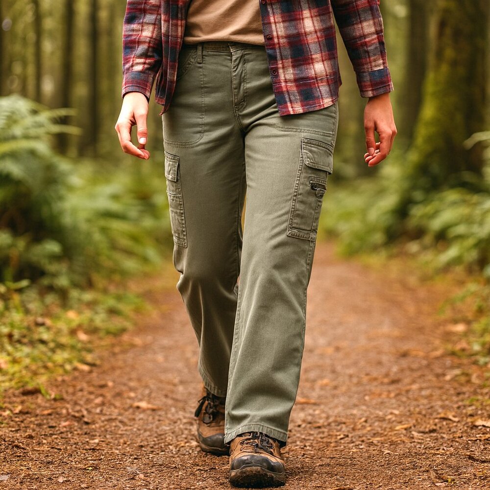 RELAX Women's Cargo Pants 2 Sage Green 100% Cotton NWOT